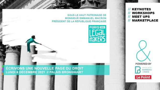 Événement dédié au développement économique par le droit, le Paris Legal Makers 2021 se tiendra le lundi 6 décembre prochain, en présentiel au palais Brongniart ainsi qu’en virtuel grâce à une plateforme dédiée.